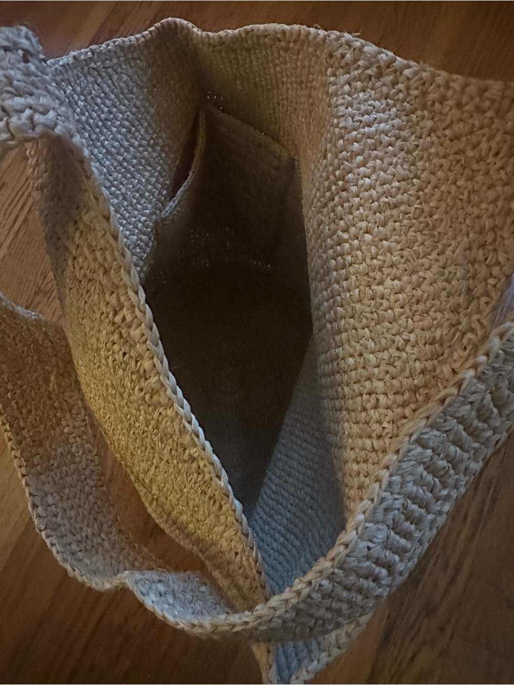 Natural Straw Knit Tote Bag - Neutral Beige - Picture 5 of 5